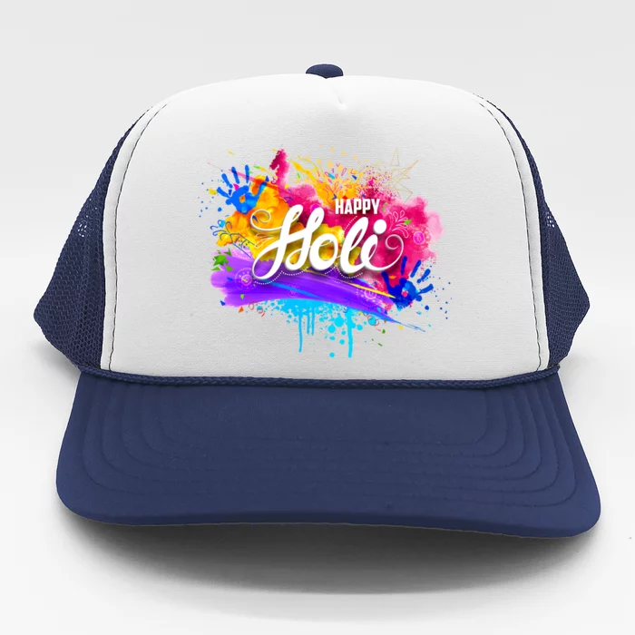 Colorful Happy Holi Celebrate South Asian Indian Hindu Festival Trucker Hat