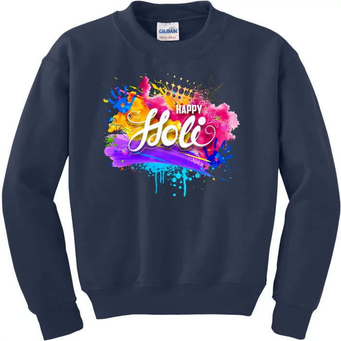 Colorful Happy Holi Celebrate South Asian Indian Hindu Festival Kids Sweatshirt