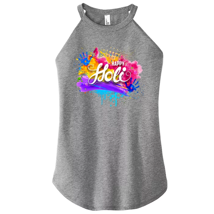 Colorful Happy Holi Celebrate South Asian Indian Hindu Festival Women’s Perfect Tri Rocker Tank