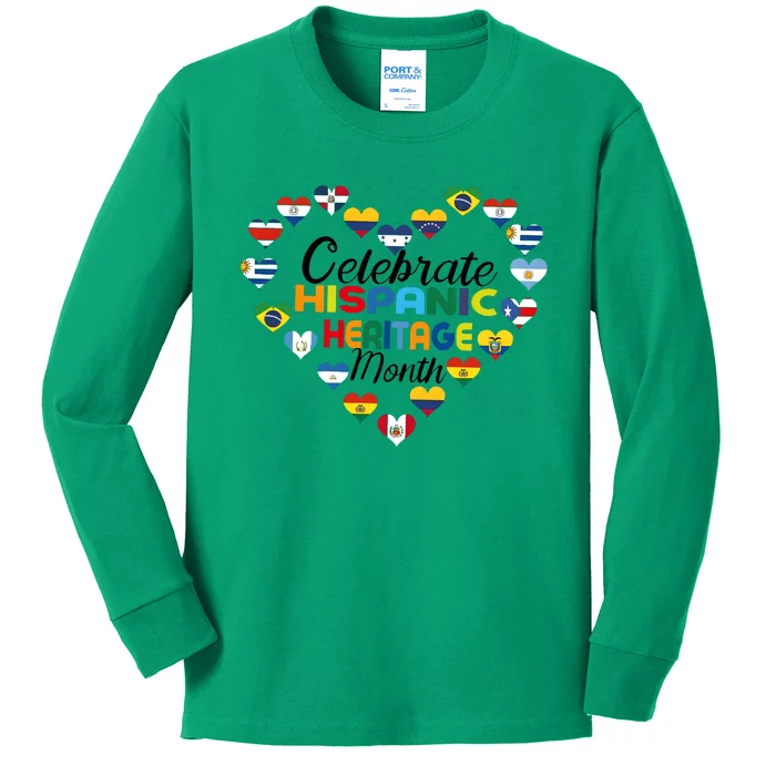 Celebrate Hispanic Heritage Month Kids Long Sleeve Shirt