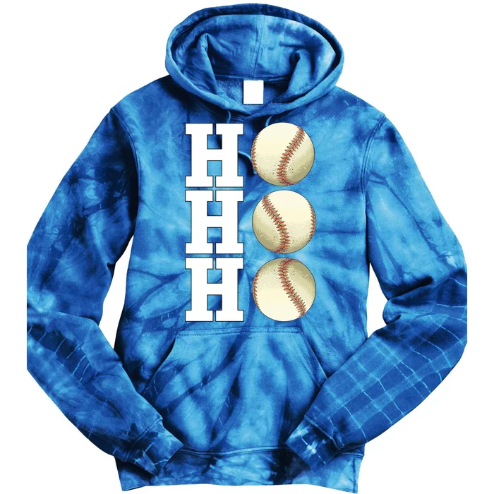 Christmas Ho Ho Ho Baseball Christmas Funny Gift Tie Dye Hoodie