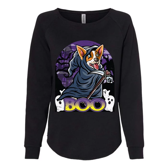 Corgi Happy Halloween Costume Grim Reaper Great Gift Womens California Wash Sweatshirt