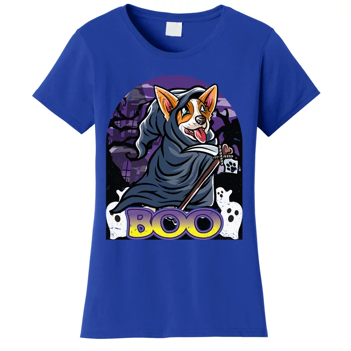 Corgi Happy Halloween Costume Grim Reaper Great Gift Women's T-Shirt