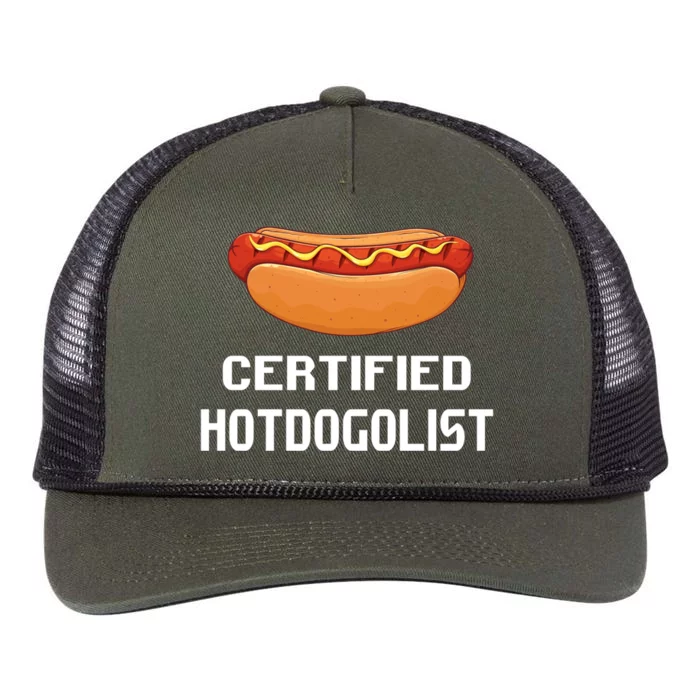 Certified Hotdogolist Hot Dog Sausages Lovers Gift Retro Rope Trucker Hat Cap