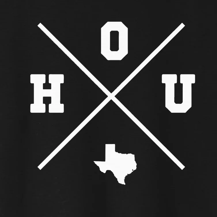 Classic Hou Houston Crossmark State Outline Women's Crop Top Tee