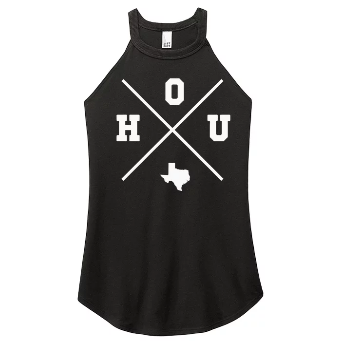 Classic Hou Houston Crossmark State Outline Women’s Perfect Tri Rocker Tank