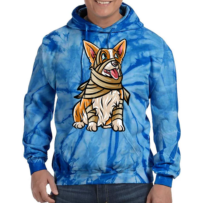 Corgi Happy Halloween Costume Mummie Great Gift Tie Dye Hoodie