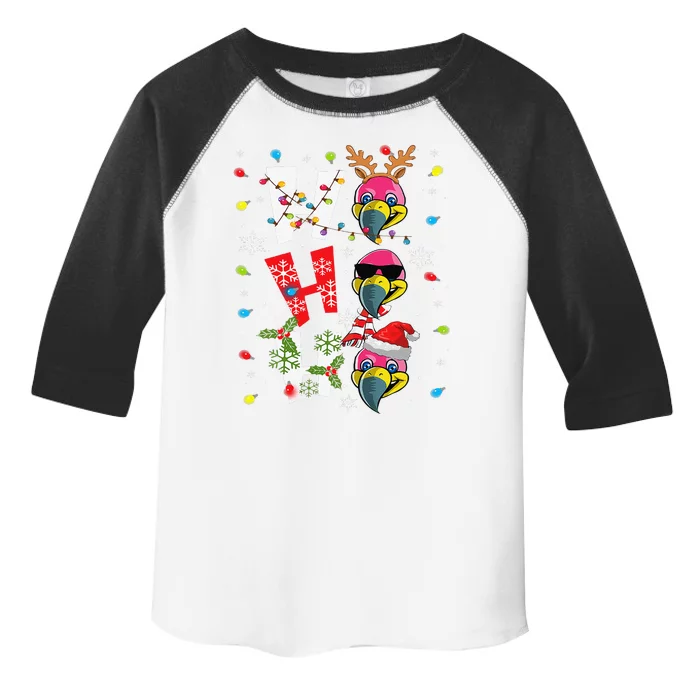 Christmas Ho Ho Ho Flamingo Lovers Lights Pajamas Funny Xmas Toddler Fine Jersey T-Shirt