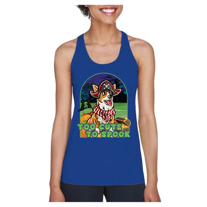 Corgi Happy Halloween Costume Pirate Gift Women's Racerback Tank