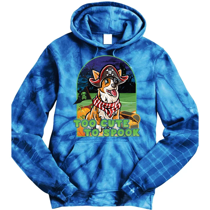 Corgi Happy Halloween Costume Pirate Gift Tie Dye Hoodie