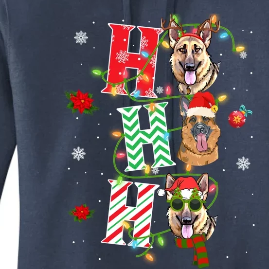 Christmas Ho Ho Ho Ger Shepherd Dog Funny Xmas Dog Cute Gift Women's Pullover Hoodie