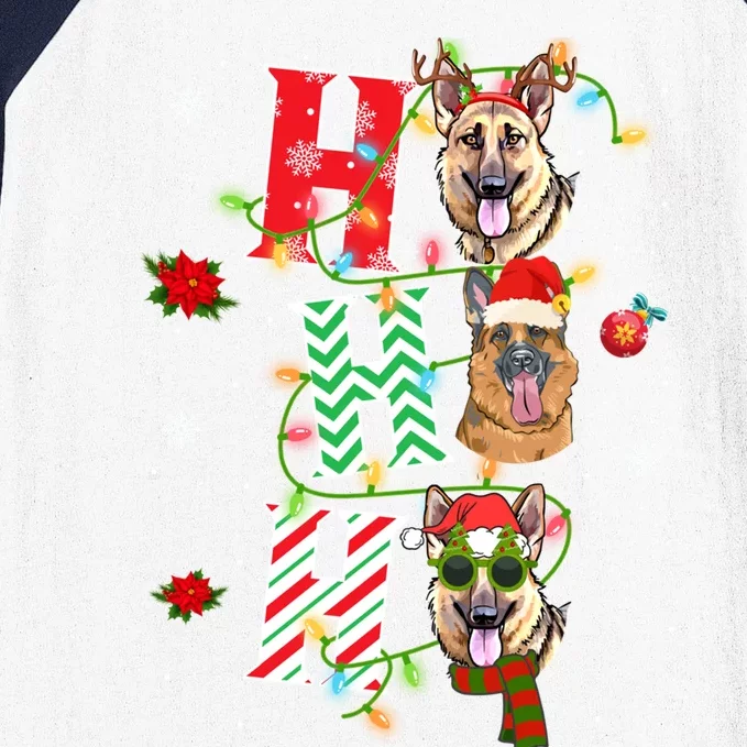 Christmas Ho Ho Ho Ger Shepherd Dog Funny Xmas Dog Cute Gift Baseball Sleeve Shirt