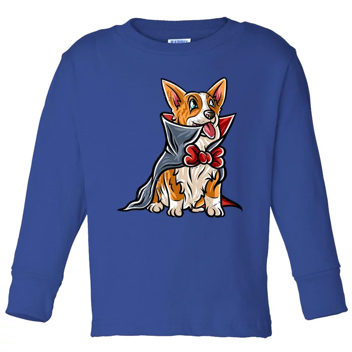 Corgi Happy Halloween Costume Vampire Gift Toddler Long Sleeve Shirt