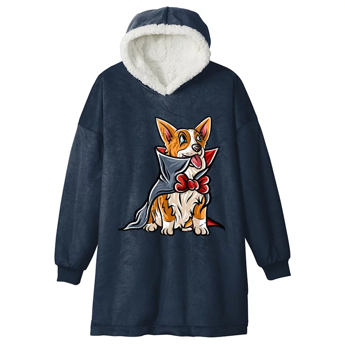 Corgi Happy Halloween Costume Vampire Gift Hooded Wearable Blanket