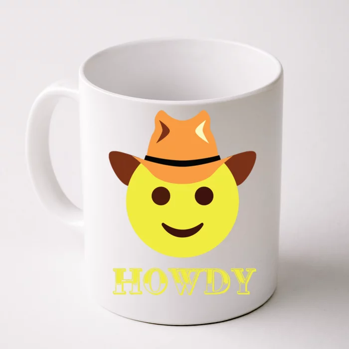 Cowboy Howdy Hat Emoticon Face Yeehaw For Cowboy Lover Front & Back Coffee Mug