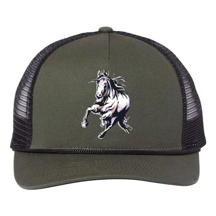 Colored Horse Horseback Riding Great Gift Retro Rope Trucker Hat Cap