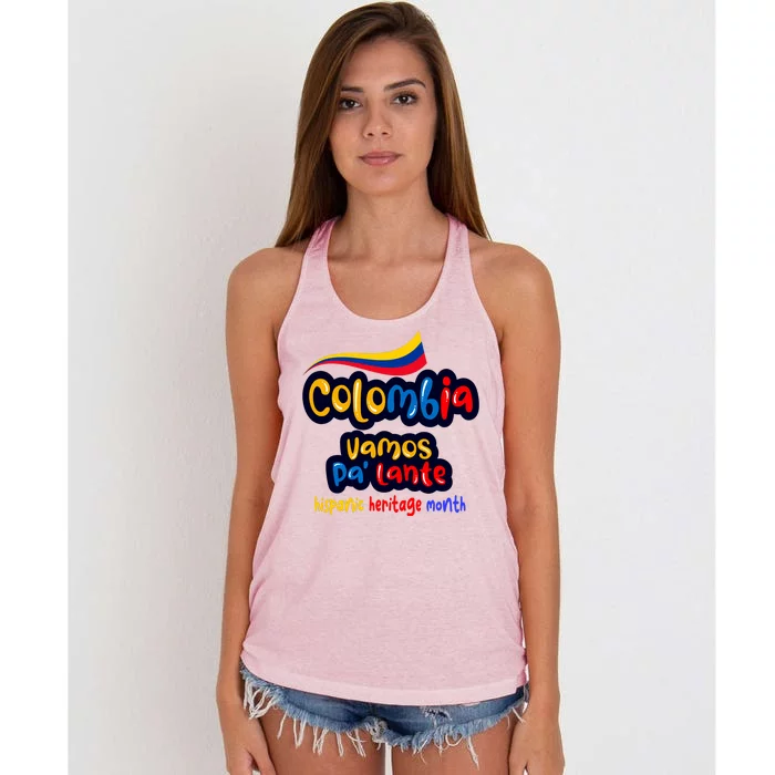 Colombia Hispanic Heritage Women's Knotted Racerback Tank