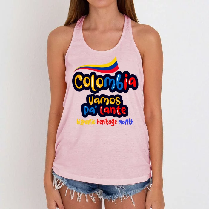 Colombia Hispanic Heritage Women's Knotted Racerback Tank