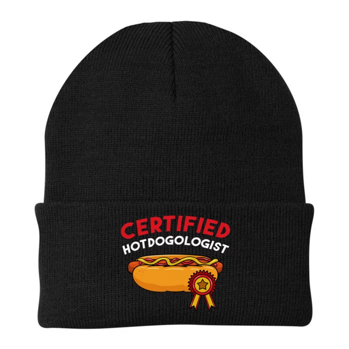 Certified Hotdogologist Hot Dog Hotdogs Sausage Frank Wiener Knit Cap Winter Beanie