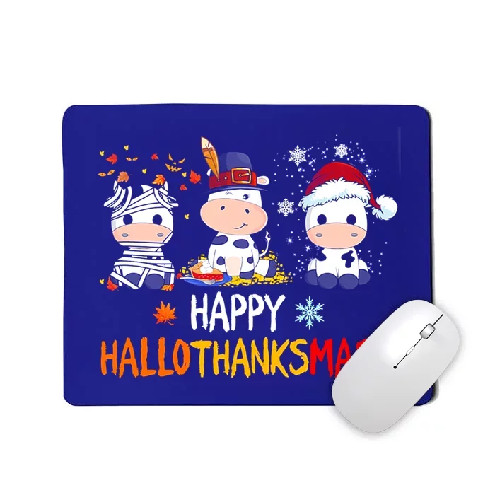 Cow Halloween Happy Hallothanksmas Funny Gift Mousepad