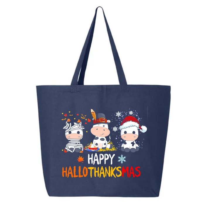 Cow Halloween Happy Hallothanksmas Funny Gift 25L Jumbo Tote