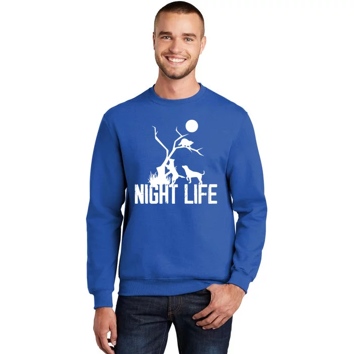 Coon Hound Hunting Night Life Hunting Dog Coon Hunting Funny Gift Tall Sweatshirt