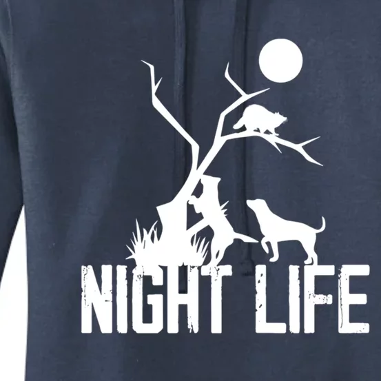 Coon Hound Hunting Night Life Hunting Dog Coon Hunting Funny Gift Women's Pullover Hoodie