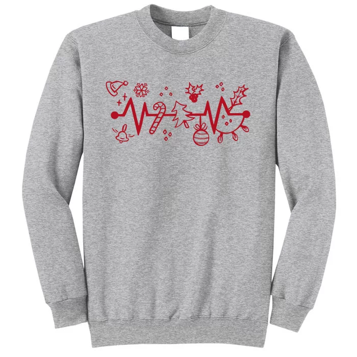 Christmas Holiday Heartbeat Festive Tall Sweatshirt