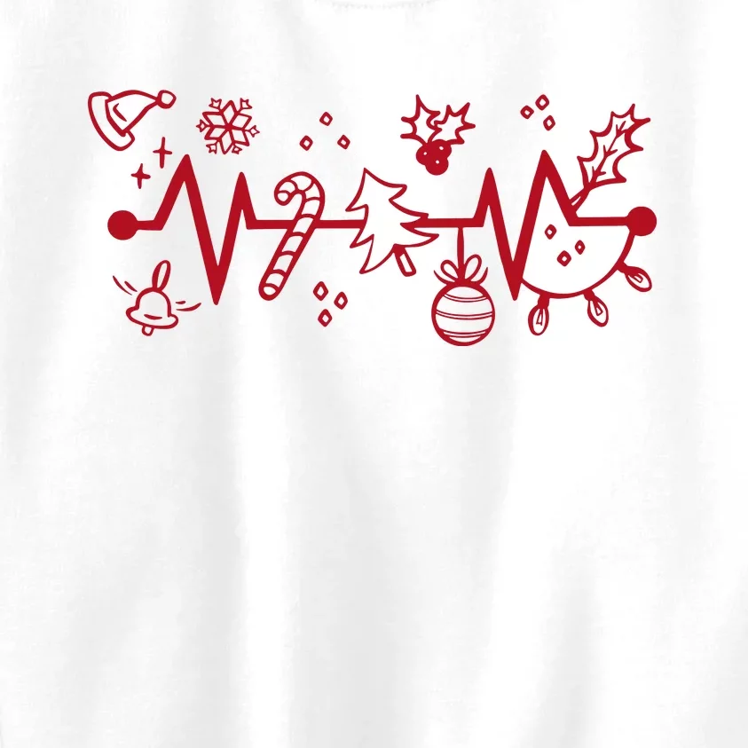 Christmas Holiday Heartbeat Festive Kids Sweatshirt