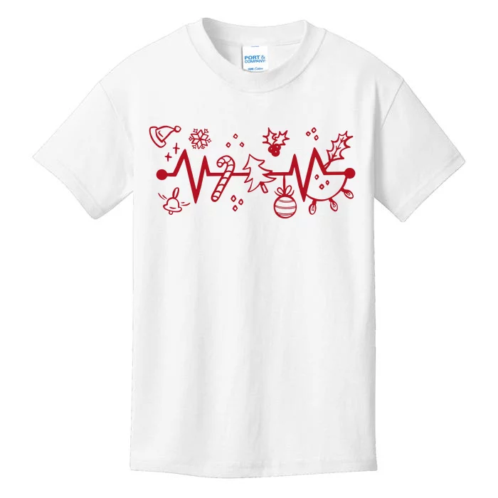 Christmas Holiday Heartbeat Festive Kids T-Shirt