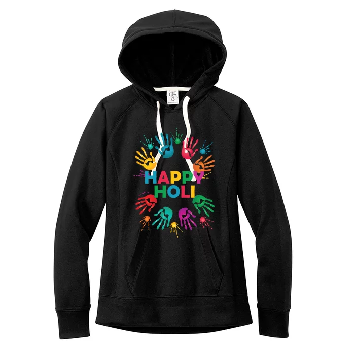 Colorful Happy Holi Day Gift Women's Fleece Hoodie