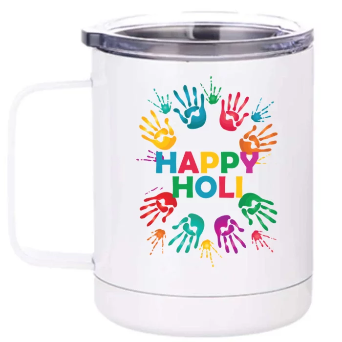 Colorful Happy Holi Day Gift Front & Back 12oz Stainless Steel Tumbler Cup