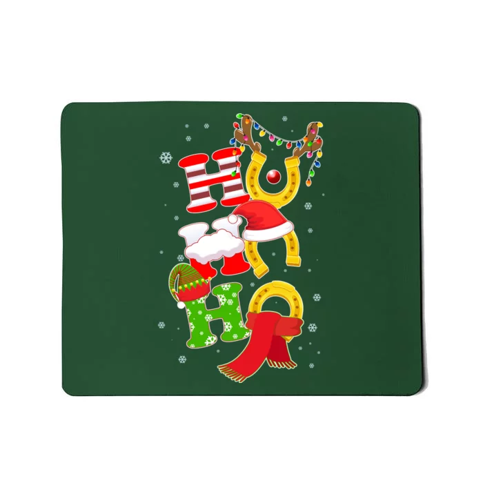 Christmas Ho Ho Ho Reindeer Horseshoes Mousepad