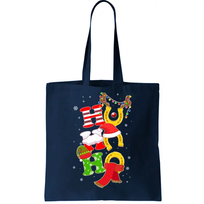 Christmas Ho Ho Ho Reindeer Horseshoes Tote Bag