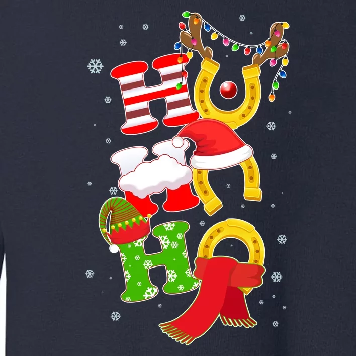 Christmas Ho Ho Ho Reindeer Horseshoes Toddler Sweatshirt