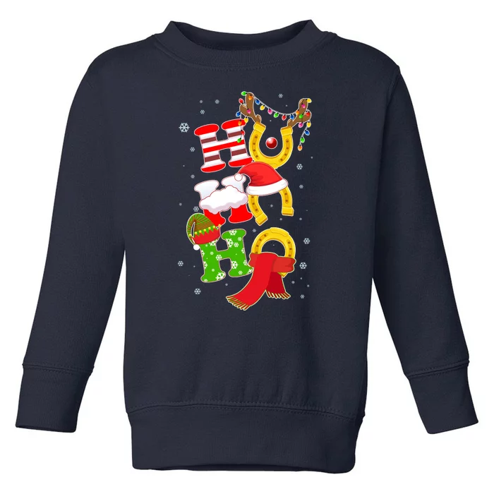 Christmas Ho Ho Ho Reindeer Horseshoes Toddler Sweatshirt