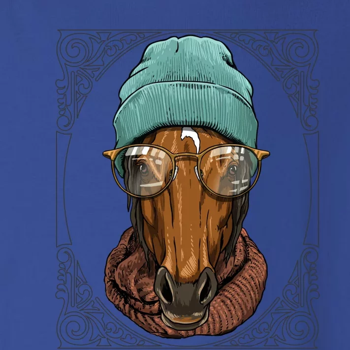 Cool Hipster Horse Animal Wearing Glasses Horse Lover Cow Gift Toddler Long Sleeve Shirt