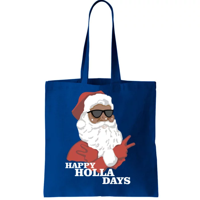 Christmas Happy Holla Days African American Santa Gift Tote Bag