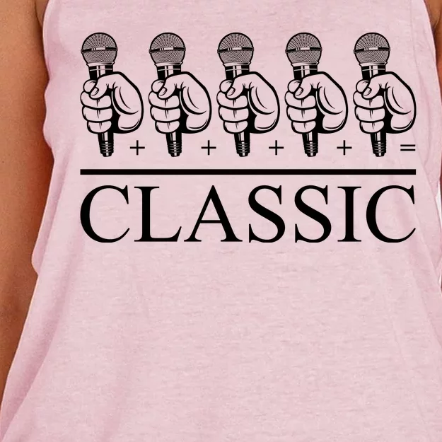 Classic Hip Hop Mic Women's Knotted Racerback Tank