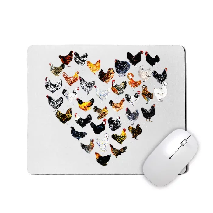 Chickens Heartshape Heart Love Farmer Chicken Lady Mousepad