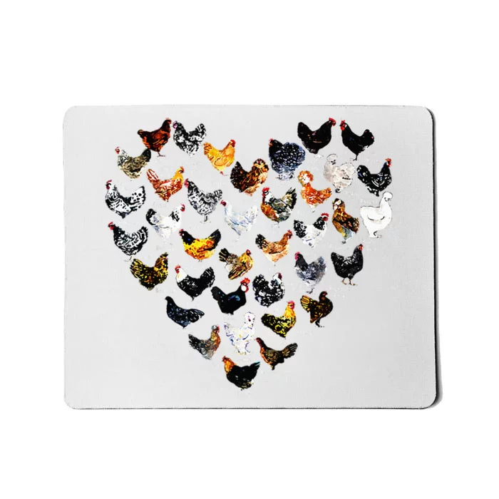 Chickens Heartshape Heart Love Farmer Chicken Lady Mousepad