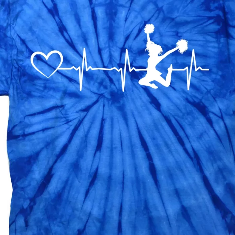 Cheerleading Heartbeat Heart Cheerleader Sports Cheerleading Meaningful Gift Tie-Dye T-Shirt