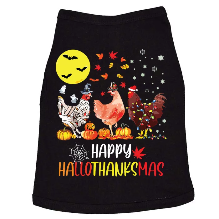 Chicken Halloween Happy Hallothanksmas Autumn Thanksgiving Doggie Tank