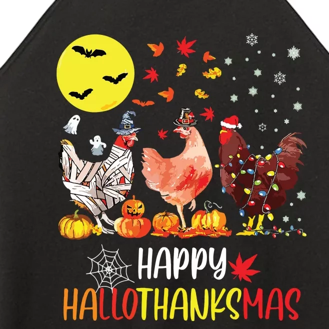 Chicken Halloween Happy Hallothanksmas Autumn Thanksgiving Women’s Perfect Tri Rocker Tank