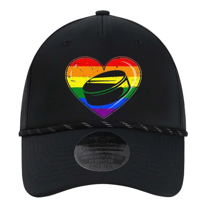 Cool Hockey Heart Rainbow Flag LGBT Pride Performance The Dyno Cap