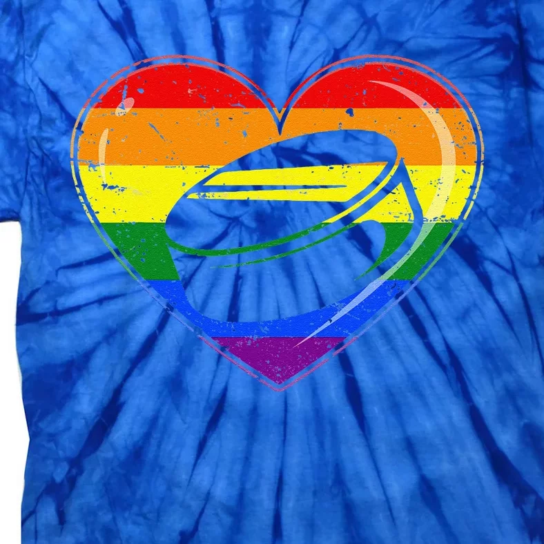 Cool Hockey Heart Rainbow Flag LGBT Pride Tie-Dye T-Shirt