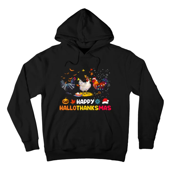 Chicken Halloween Happy Hallothanksmas Autumn Thanksgiving Hoodie