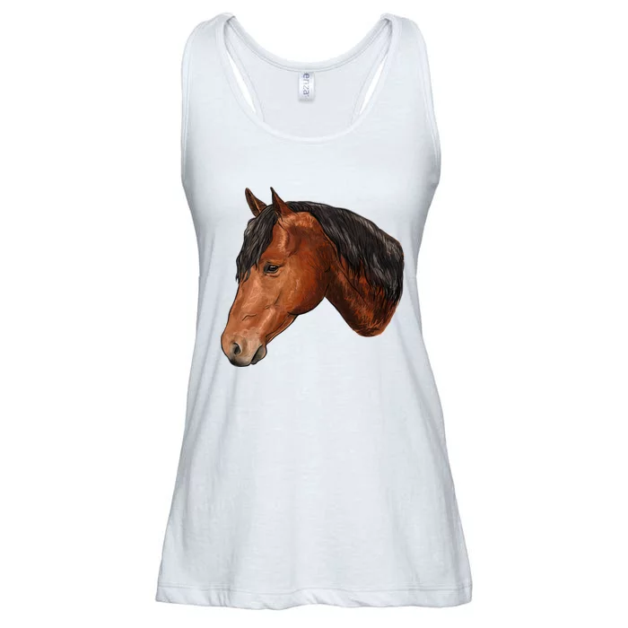 Cute Horse Head Ladies Essential Flowy Tank