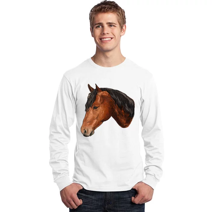 Cute Horse Head Tall Long Sleeve T-Shirt