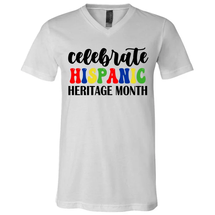 Celebrate Hispanic Heritage Month V-Neck T-Shirt